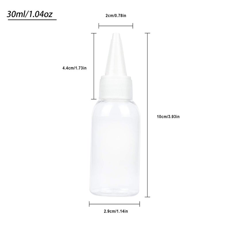 TRENDBOX 1oz / 30ml Plastic Bottle Pointed Mouth Top Cap for Essential Oils, Liquid - 12 Pack - Image 2